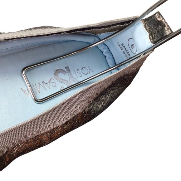 Yosi Samra Samara Size 8 Ballet Flats Foldable Platinum Glitter Hitched YS - Picture 7 of 9